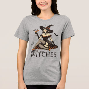 ハロウィーンドリンクアップウィッチレトロ トライブレンドＴシャツ