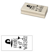 ハロウィーンドリンクアップウィッチ招待状またはカード ラバースタンプ (押印)