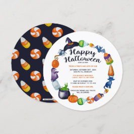 ハロウィーンドリンクキャンディーズ&トリートハロウィン 招待状