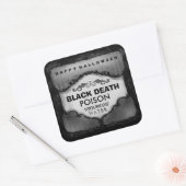 ハロウィーンドリンクラベル – グレーと黒の大きい正方形 スクエアシール (封筒)