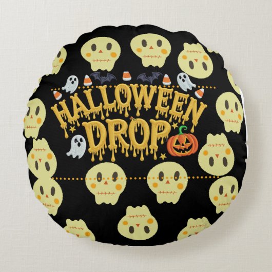 ハロウィーンドロップ ラウンドクッション (正面)