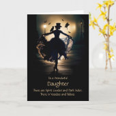 ハロウィーンドーターウィッチー女性ファミリアズフクロウ カード (黄色い花)