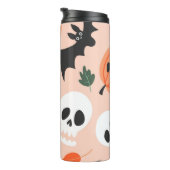 ハロウィーンドードル、カボチャ、こうもりパターン。 タンブラー (回転右)