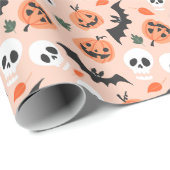 ハロウィーンドードル、カボチャ、こうもりパターン。 ラッピングペーパー (ロールコーナー)