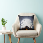 ハロウィーンナイトとカボチャ&飛んでいるこうもり クッション (椅子)