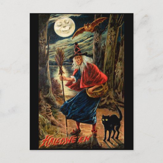 ハロウィーンナイトの魔女 ポストカード (正面)
