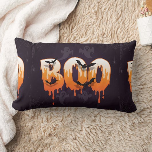 ハロウィーンナイトイラストレーション ランバークッション (ブランケット)