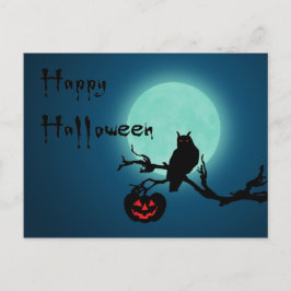 ハロウィーンナイトカボチャフクロウ ポストカード