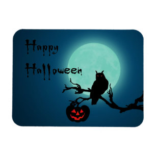 ハロウィーンナイトカボチャフクロウ マグネット