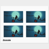 ハロウィーンナイトカボチャフクロウ 長方形シール (シート)