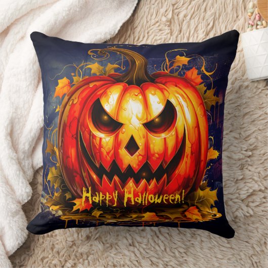 ハロウィーンナイトクリープンプキン クッション (ブランケット)