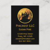 ハロウィーンナイトトリックまたはトリートフルムーンハウス 名刺 (正面)