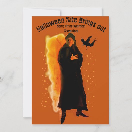 ハロウィーンナイトパーティーミステリアスキャラクター 招待状 (正面)