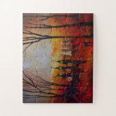 ハロウィーンナイトフルムーン幽霊たちと魔女 ジグソーパズル (縦)