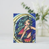 ハロウィーンナイトムーンスターフェアリーファンタジーアートガール ポストカード (スタンド正面)