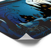 ハロウィーンナイト魔法トリックオアトリートランドスケープ ポスター (角)