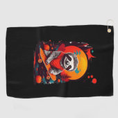 ハロウィーンナイトTのスケートボード付きスロクラシックース ゴルフタオル (横)