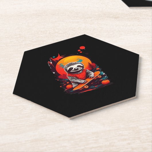 ハロウィーンナイトTのスケートボード付きスロクラシックース ペーパーコースター (アングル)