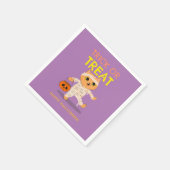 ハロウィーンナプキン、子猫ミイラのトリックまたは治療 スタンダードカクテルナプキン (角)