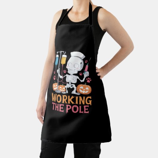 ハロウィーンナースおもしろいスケルトンジョークエッセンシャルT-Sh エプロン (インサイチュ)