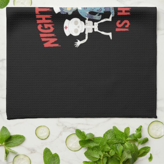 ハロウィーンナースおもしろい幽霊スケルトンゾンビエッセント キッチンタオル (折り畳み)