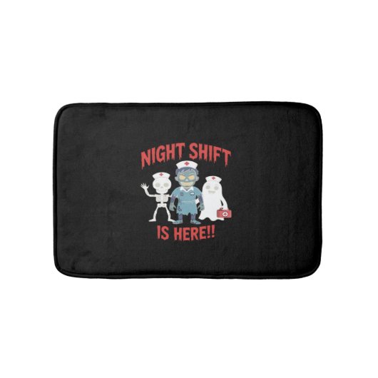 ハロウィーンナースおもしろい幽霊スケルトンゾンビエッセント バスマット (正面)