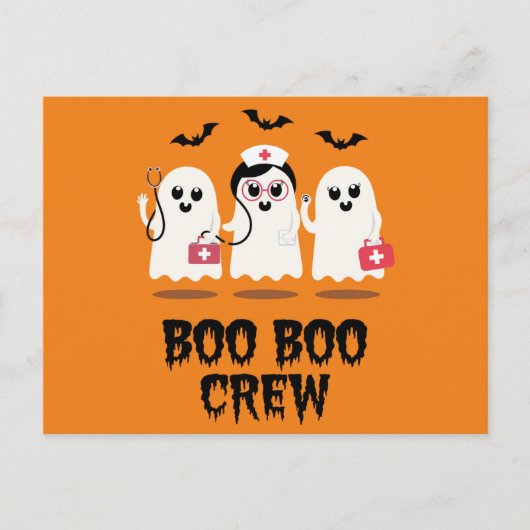ハロウィーンナースかわいい幽霊ナース ポストカード (正面)