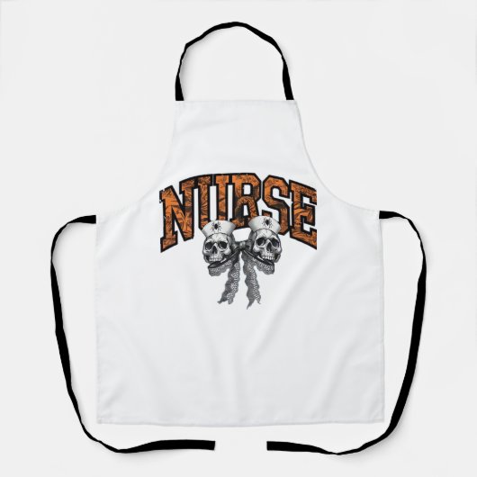 ハロウィーンナースコケクラシックットボウTシャツ エプロン (正面)