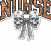 ハロウィーンナースコケクラシックットボウTシャツ シール (正面)