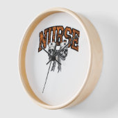 ハロウィーンナースコケクラシックットボウTシャツ 壁時計 (傾斜)