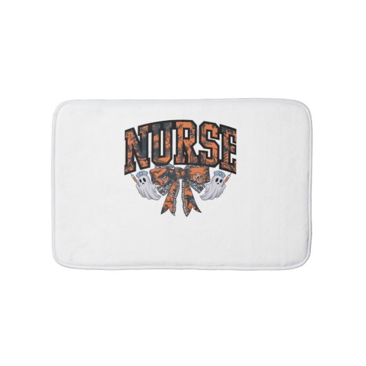 ハロウィーンナースコケットボウ秋クラシックTシャツ バスマット (正面)