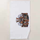 ハロウィーンナースコケットボウ秋クラシックTシャツ ビーチタオル (正面)