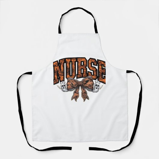 ハロウィーンナースコケ不気味ックラシッククボウTシェル エプロン (正面)