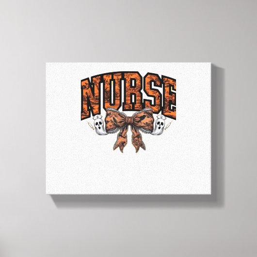 ハロウィーンナースコケ不気味ックラシッククボウTシェル キャンバスプリント (正面)