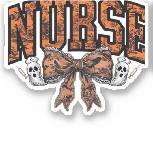 ハロウィーンナースコケ不気味ックラシッククボウTシェル シール (正面)