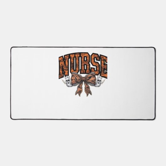 ハロウィーンナースコケ不気味ックラシッククボウTシェル デスクマット (正面)