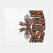 ハロウィーンナースコケ不気味ックラシッククボウTシェル フリースブランケット (正面(横))