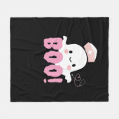 ハロウィーンナースシャツウーマンブー！Tシャツ幽霊ニュー フリースブランケット (正面(横))