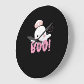 ハロウィーンナースシャツウーマンブー!Tシャツ幽霊ニュー ラージ壁時計 (傾斜)