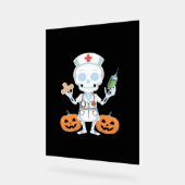 ハロウィーンナーススケルトン必須Tシャツ アクリルサイン (傾斜)