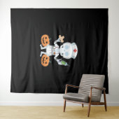 ハロウィーンナーススケルトン必須Tシャツ タペストリー (インサイチュ(横))