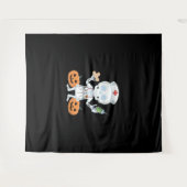 ハロウィーンナーススケルトン必須Tシャツ タペストリー (正面(横))