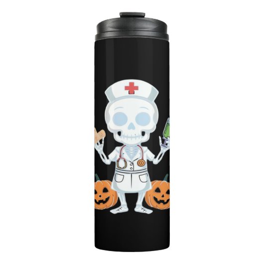 ハロウィーンナーススケルトン必須Tシャツ タンブラー (正面)