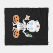 ハロウィーンナーススケルトン必須Tシャツ フリースブランケット (正面(横))