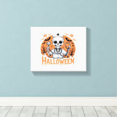 ハロウィーンナーススケルトン必須Tシャツ_1 キャンバスプリント (インサイチュ (ウッドフロア))