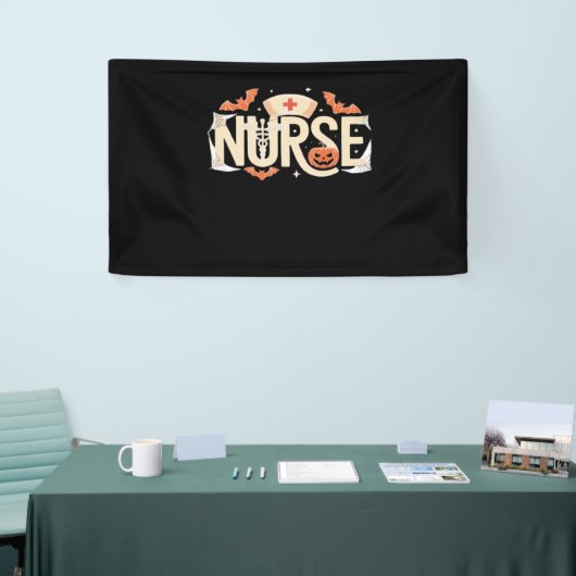 ハロウィーンナースタイポグラフィ不気味 – 医療デザイン 横断幕 (トレードショー)