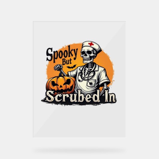 ハロウィーンナースデザインオーバーサイズTシャツ アクリルサイン (正面)