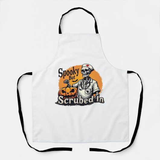 ハロウィーンナースデザインオーバーサイズTシャツ エプロン (正面)