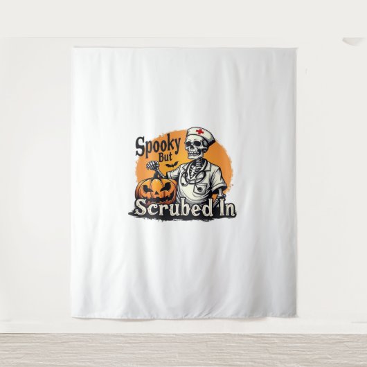 ハロウィーンナースデザインオーバーサイズTシャツ タペストリー (正面)
