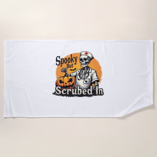 ハロウィーンナースデザインオーバーサイズTシャツ ビーチタオル (正面)